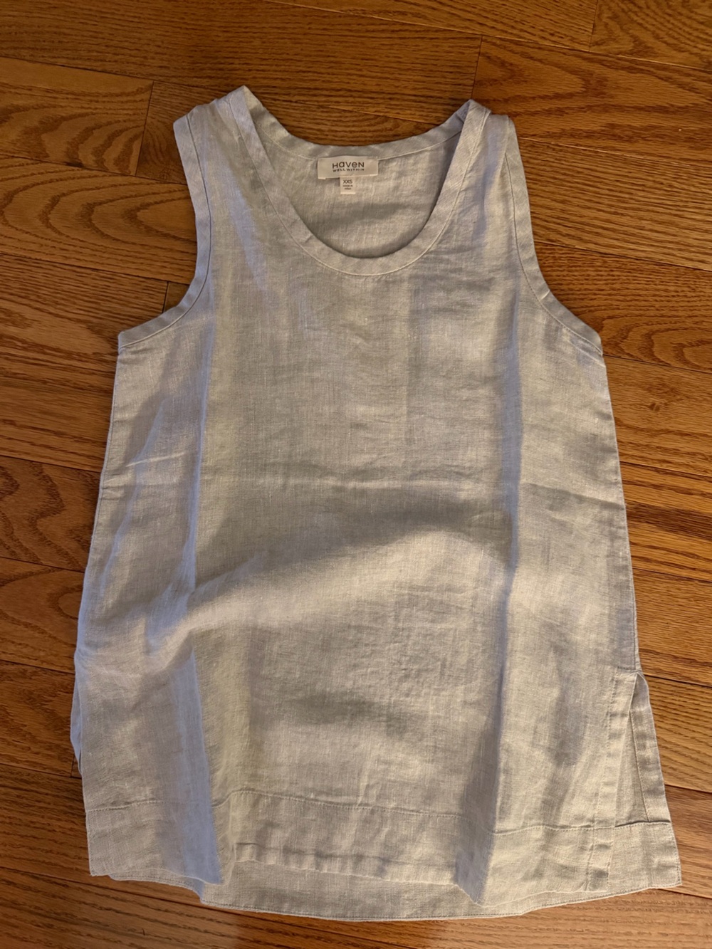 HAVEN Lightweight Linen Tank Top in Light Flax